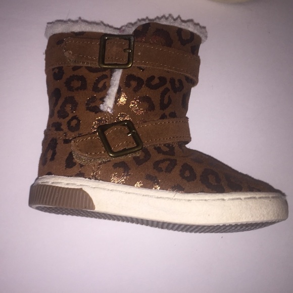 Girls Stride Rite Leopard Brown Boots 7 Kids - Picture 4 of 7